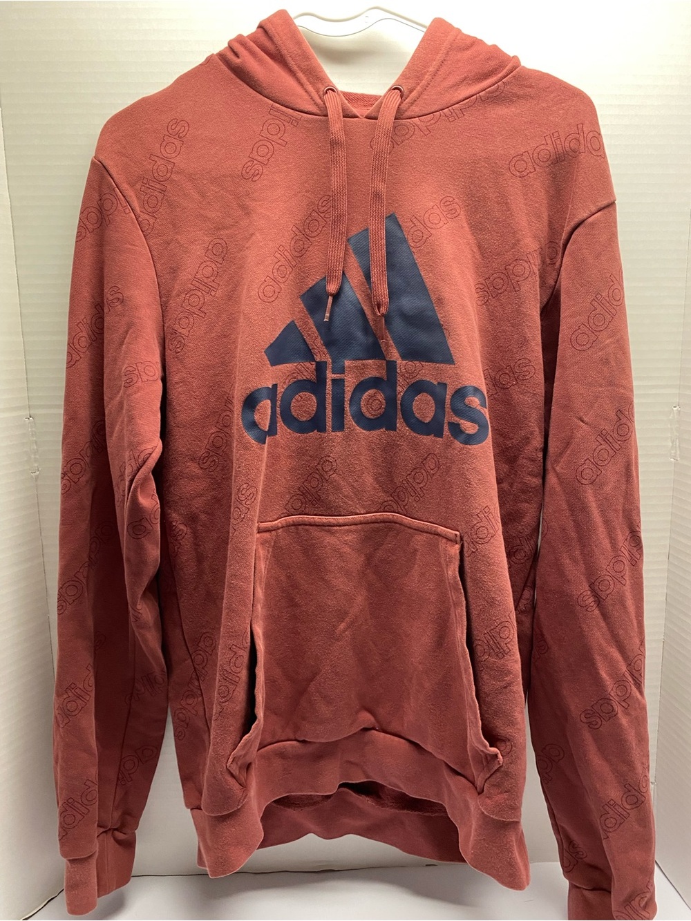 adidas Dusty Coral Hoodie with Navy Trefoil